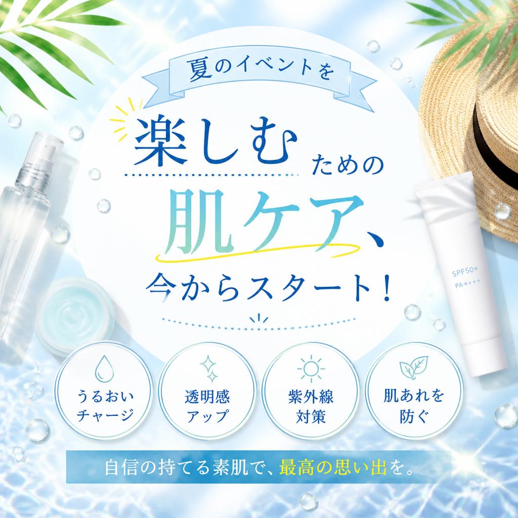 夏のイベントを楽しむための肌ケア、今からスタート！