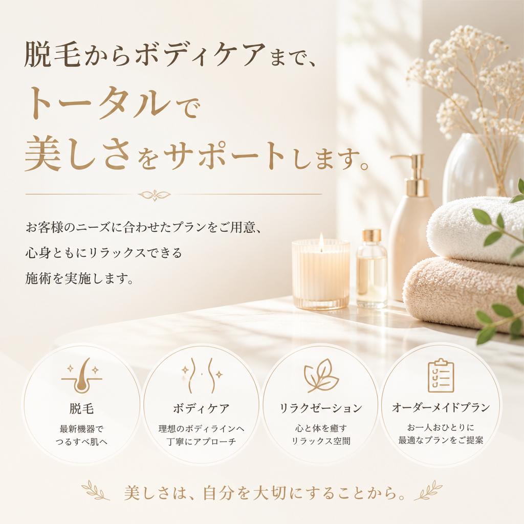 全身ケアで美しさをトータルサポート