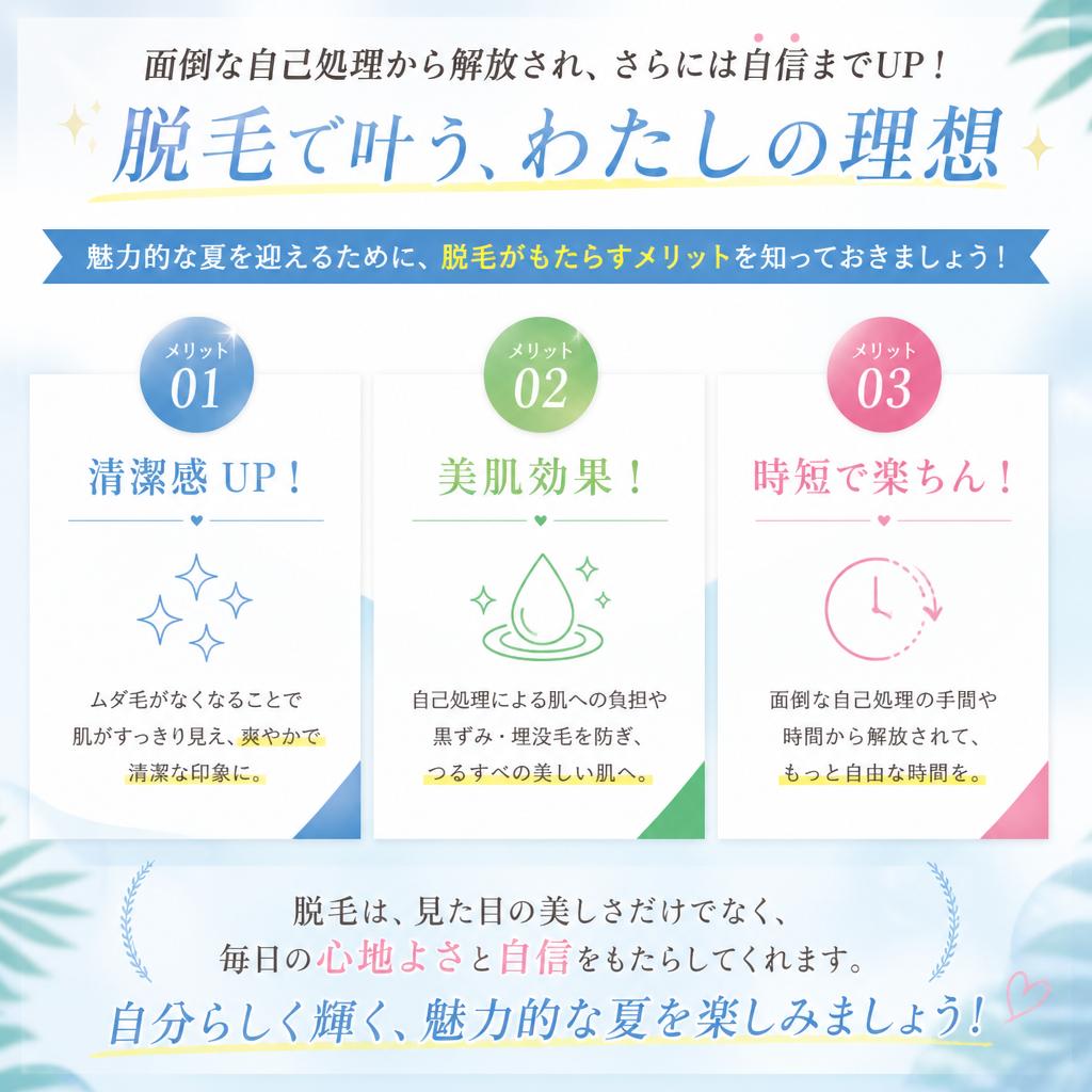 脱毛で得られるメリットは？